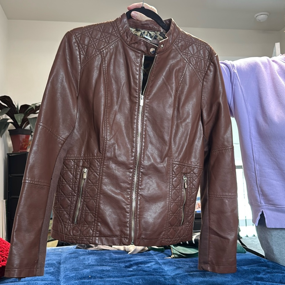 Brown pleather jacket